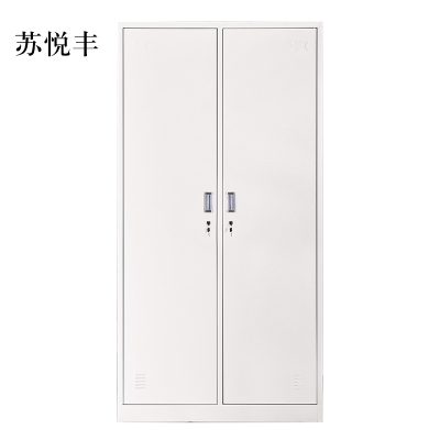 苏悦丰加厚二门钢制更衣柜员工柜铁皮职工储物柜带锁存包柜鞋柜