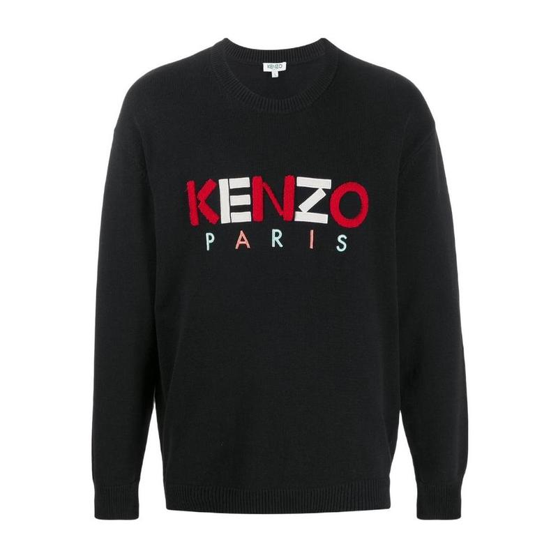 高田贤三(Kenzo)运动休闲提花logo针织套头衫男长袖圆领罗纹袖口
