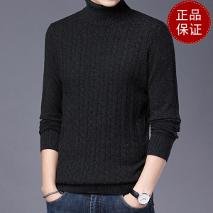 免费试穿 高领加厚春秋装毛衣男潮流宽松100%羊绒打底衫加厚羊毛衫男士针织衫打底衫纯羊毛衫套头商务羊绒衫男士毛衣