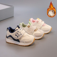 年冬季女宝宝软底休闲鞋时尚男童阿甘鞋子二棉加绒运动鞋