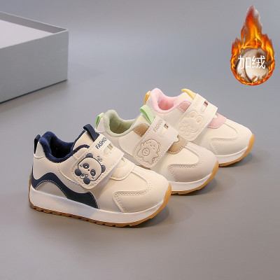 年冬季女宝宝软底休闲鞋时尚男童阿甘鞋子二棉加绒运动鞋