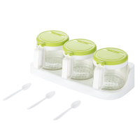 茶花 三组圆形玻璃调味瓶(300ml) 300ml*3 /个