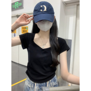 修身短袖T恤女装年新款显瘦气质夏季休闲百搭学生短款上衣服
