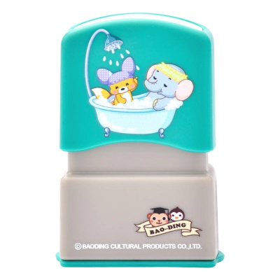 大手牵小手儿童名字印章定制儿童衣物印章光敏衣服盖章抖音同款幼儿园名字贴防水洗不掉色卡通名字设计盖章青柠色+包装盒