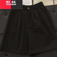 YIBUSHENG宁 日系复古卡其色西装短裤女五分裤宽松显瘦工装高腰休闲裤