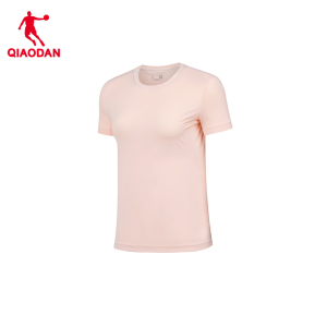 乔丹(QIAODAN) 女款针织短袖T恤衫 夏季速干冰感防晒衣 薄纱粉 KHS32251154S