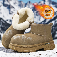 冬季新款雪地靴男士厚底增高反绒皮大头套脚棉靴子男鞋保暖