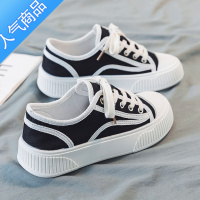 SUNTEK饼干鞋女鞋2023新款夏季松糕厚底百搭春秋款潮ins百搭小众帆布鞋