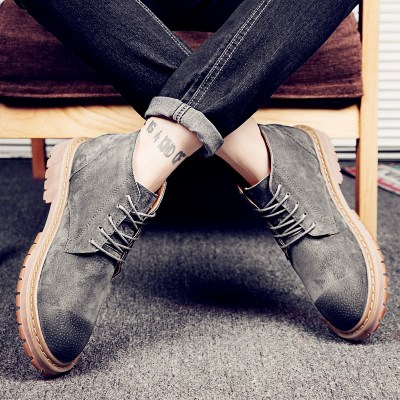 Ideamini马丁靴男士英伦风高帮鞋子男鞋冬季潮鞋加绒中帮棉鞋工装雪地靴子靴子