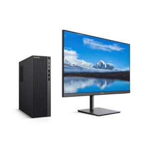 华为(HUAWEI)擎云W585X 国产化信创电脑台式机整机 麒麟9000C/16G/512G/无光驱/无WIFI 单主机 试用版系统 配23.8英寸显示器