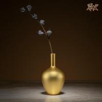 美帮汇全铜摆件《真金鎏镀花瓶》铜工艺品 家居饰品 花瓶