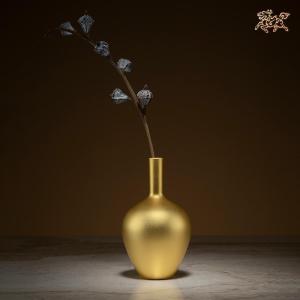 美帮汇全铜摆件《真金鎏镀花瓶》铜工艺品 家居饰品 花瓶
