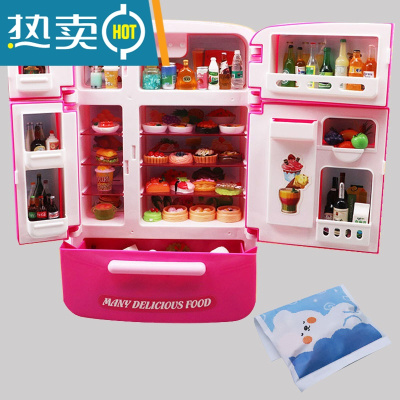 微缩食玩超市模型女孩男孩过家家玩具仿真大饮料厨房家电套装真智力