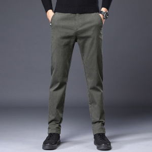 水晶绒男士加绒裤外出抗寒修身直筒裤男款品质舒适商务休闲裤男式_5532