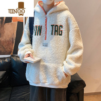 YANXU摇粒绒长袖卫衣男2023秋季新款潮牌设计感套头复古欧美hiphop上衣