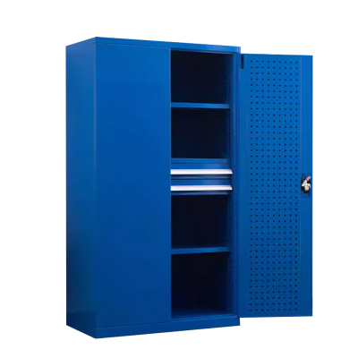 利特莱依重型工具柜车间用加厚物件工具储物柜工厂铁皮柜汽修厂零件收纳柜蓝色四层二抽带挂板