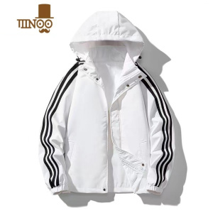 YANXU防风连帽夹克男韩版潮流宽松百搭外套男士户外运动休闲风衣