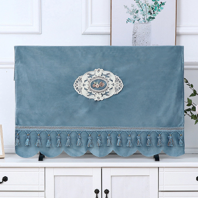 电视机罩防尘罩套挂式台式金铂喜55英寸65液晶电视机防尘盖布电视布艺水墨柔情蓝色47/48英寸