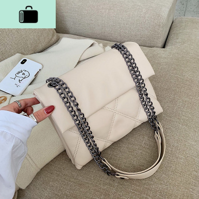 菱格链条包包2020新款潮复古港风大容量单肩斜挎包女百搭质感女包NEW LAKE女斜挎包