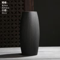 黑色复古陶瓷花瓶中式禅意客厅家居电视柜插花摆件黑陶陆宝釉花器 三维工匠 纹理丨款式九