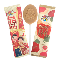 喔喔牛奶味扁棒棒糖散装250g婚庆结婚喜糖喜礼年货休闲零食品