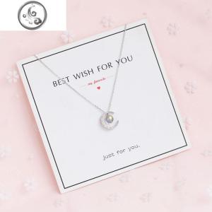 [水冰月]天然灰月光石项链女纯银水晶吊坠锁骨链潮网红简约气质 JiMi 【水冰月】项链灰月光版