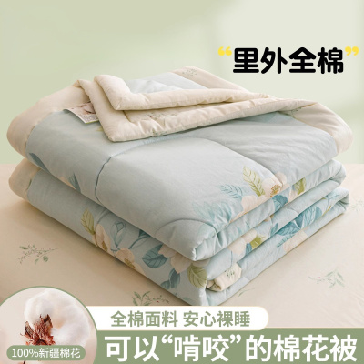 新疆纯棉花夏凉被纯棉全棉空调被单双人学生夏季薄被子被芯可机洗