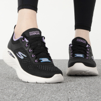 SKECHERS斯凯奇女鞋新款舒适耐磨柔软休闲轻便健步鞋跑步鞋129423-BKPR ZP