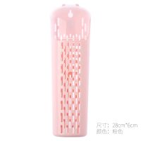 筷子篓筷子置物架带盖壁挂式免打孔家用收纳盒筷子笼厨房装筷子筒 敬平 [粉色]沥水带盖-可壁挂筷笼