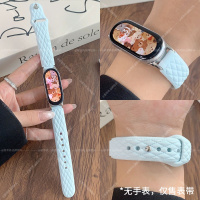 适用小米手环10/9/8/7/6表带智能硅胶防水多巴胺皮纹男女5nfc腕带3264