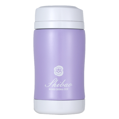 陶瓷保温杯骨瓷男女士创意随手杯便携可爱迷你220ml杯子礼品盒紫色