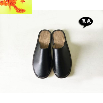 试衣间包头皮拖鞋男士春秋夏季居家用韩版室内防滑大码亚麻凉拖鞋简畅