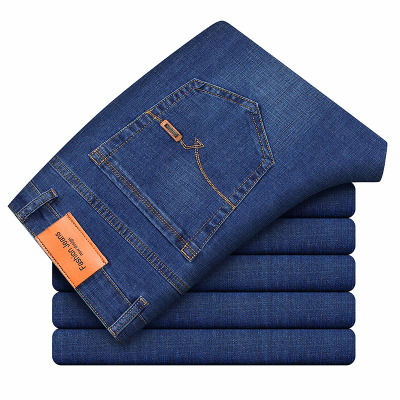 金盾(KIN DON)秋冬厚款男士牛仔裤男冬天直筒宽松浅色长裤子男裤