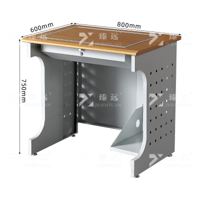 臻远ZY4012434隐藏式翻转电脑桌培训桌教室机房多媒体学习桌办公桌D款单人位