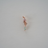 韩国进口耳钉弧形花朵叶子彩钻耳骨钉耳门送女朋友老婆情人节七夕生日礼物