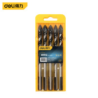 得力(deli)瓷砖玻璃陶瓷钻头套装 打孔专用手电钻开孔器5件套 10mm*5个银黑色(DL-B10005T)1盒