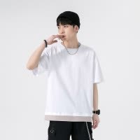 男装衣服夏季新款男士短袖T恤韩版纯色半袖体恤潮纯棉打底衫
