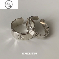 JiMi小众设计星芒锆石戒指男女情侣对戒复古冷淡风ins开口可调节指环