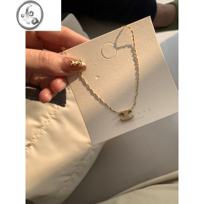 JiMi洗澡不用取!电镀保色 凯旋门项链高级轻奢感锁骨链钢钛项链女
