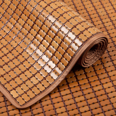 爱天妙席夏季凉席沙发垫麻将坐垫麻将凉席竹席沙发垫客厅夏季坐垫夏天凉垫实木竹垫席欧式冰丝防滑布艺沙发垫定做碳化色双牛筯窄边款（防滑底）50*50cm