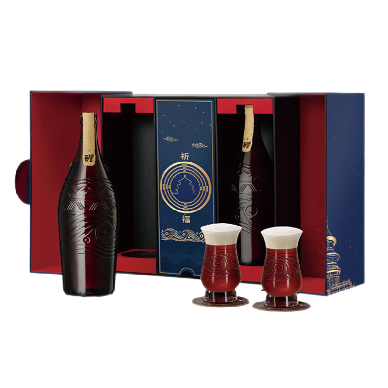 雪花啤酒(Snowbeer)醴18.8度999ml*2瓶礼盒装 天坛版·天人合一