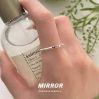 925纯银彩虹细闪亮戒指女款熔岩不规则指环尾戒关节戒韩潮送女朋友老婆情人节七夕生日礼物