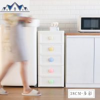 38宽夹缝收纳柜储物柜抽屉式宝宝衣柜厨房缝隙窄面柜子塑料床头柜 三维工匠