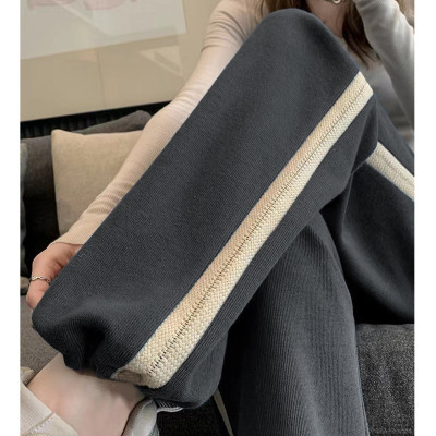 [3件8.5折101.9元,叠加优惠券]唐狮休闲运动裤女侧边条束脚卫裤休闲长裤春秋季款卫裤运动长裤女