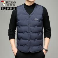 啄木鸟羽绒马甲男2024冬轻薄背心保暖坎肩中老年爸爸内胆内穿贴身