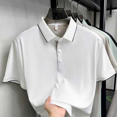 夏季新款男士短袖Polo衫休闲轻商务翻领简约舒适透气轻薄男装