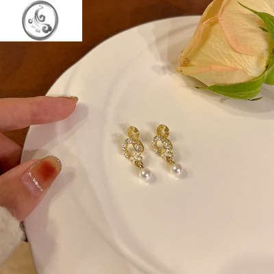 JiMi蚊香盘珍珠耳夹无耳洞女小众设计感港风气质蝴蝶森系轻奢高级耳饰