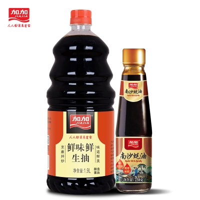 13.9元包邮 加加 鲜味鲜生抽1.9L+南沙蚝油238g