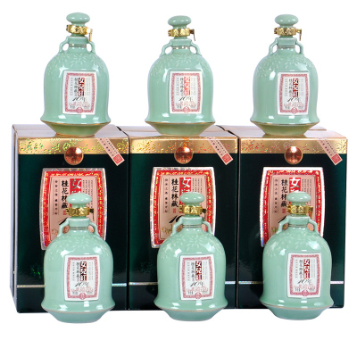 顺丰直达女儿红桂花林藏十年陈花雕酒500ml*6瓶整箱礼盒半干型糯米绍兴黄酒