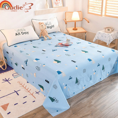 谷蝶加厚磨毛纯棉床单单件单人学生宿舍秋冬家用双人儿童全棉布被单